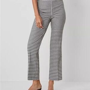 Ann Taylor Black and White Checkered Gingham Straight Leg Pants
